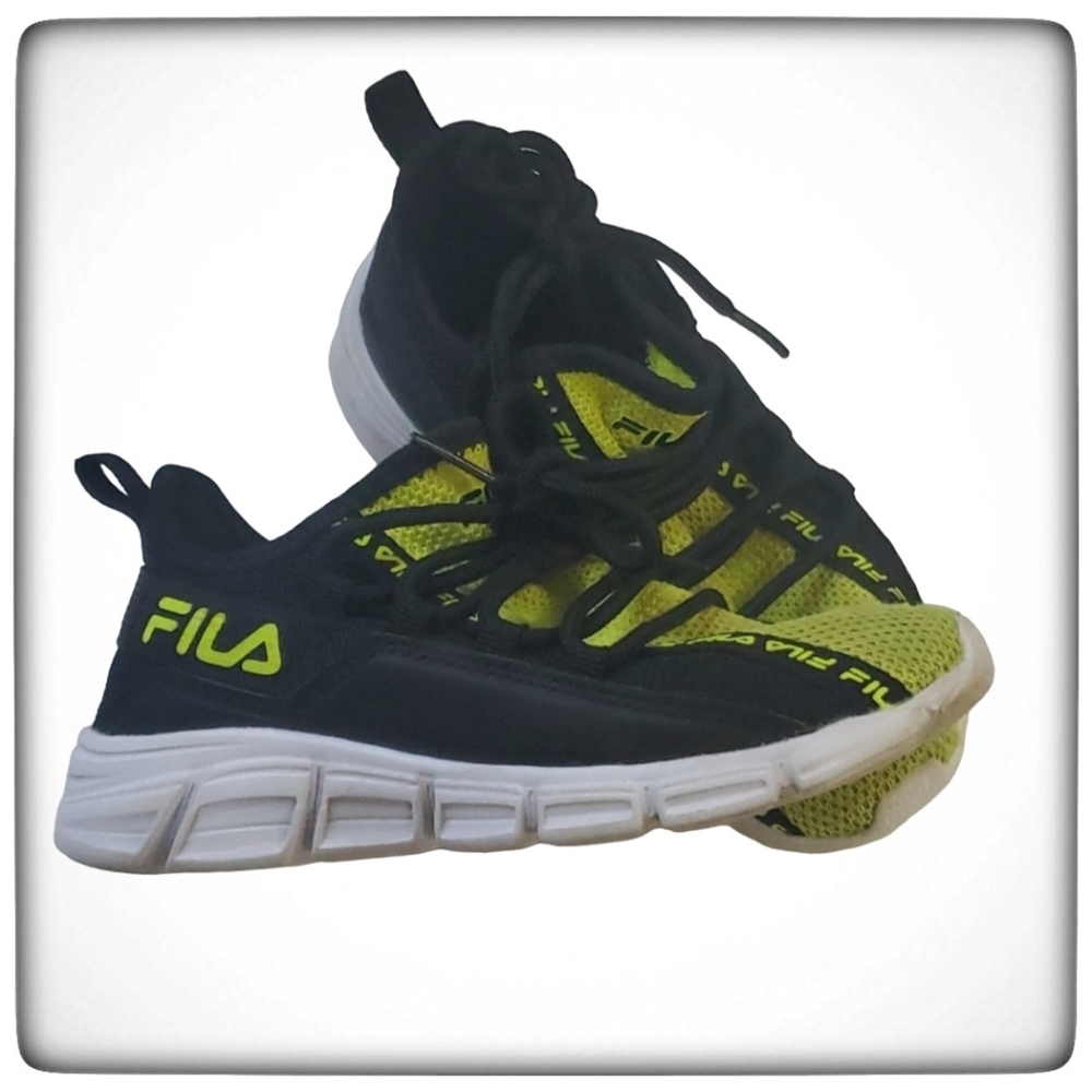 FILA Boys Sneakers Bright Yellow & Black-13 Youth